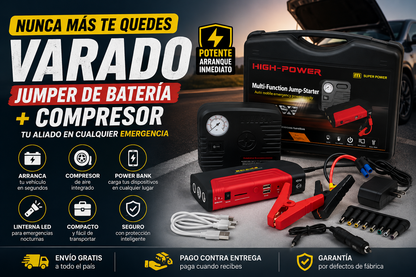 JUMPER DE BATERÍA Y COMPRESOR