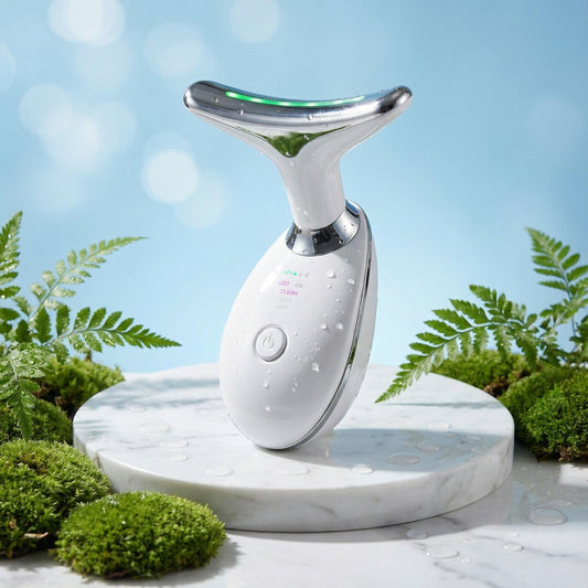 Masajeador Facial y de Cuello 3 en 1 con Calor y Luz LED